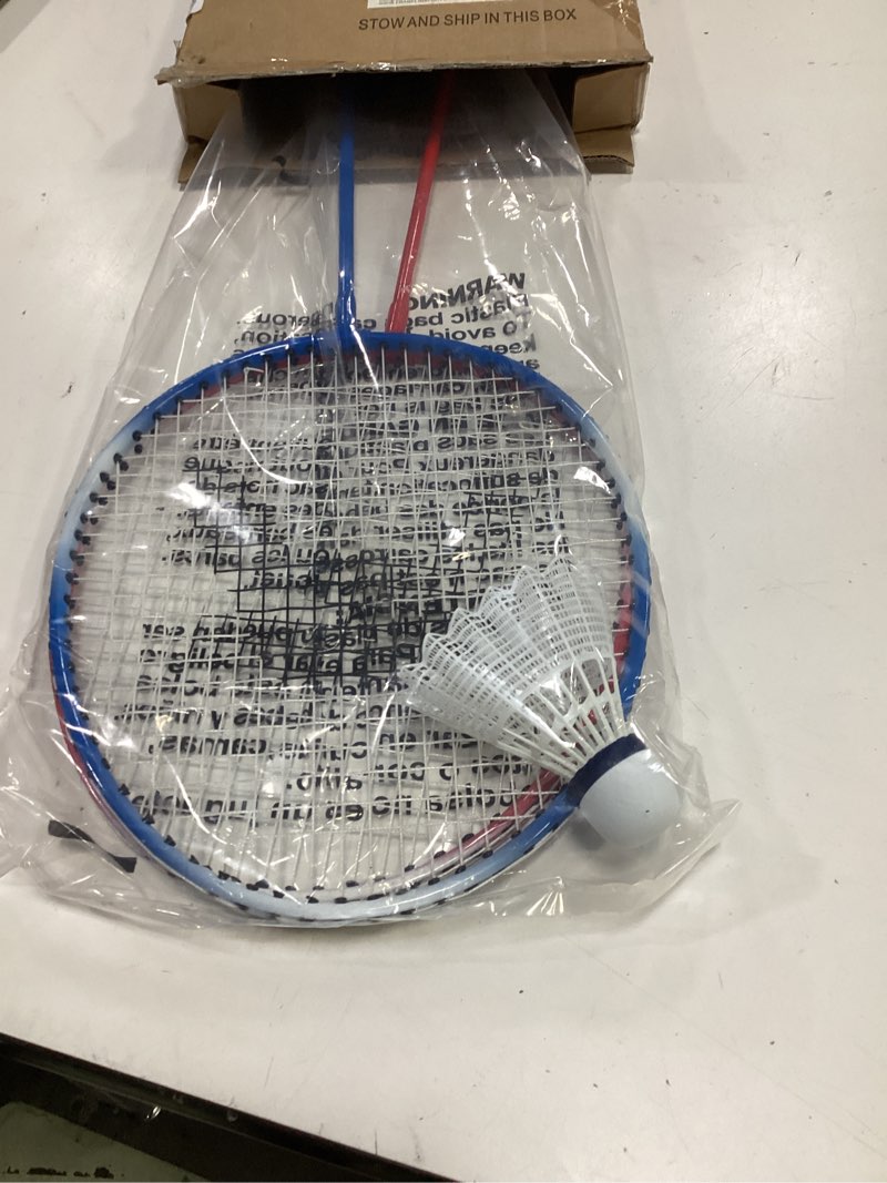 Condition photo showing Good Condition for franklin sports badminton racket + birdie set - replacement badminton equipment for kids + adults - 2 player - 4 player badminton racket sets 2 player red and blue