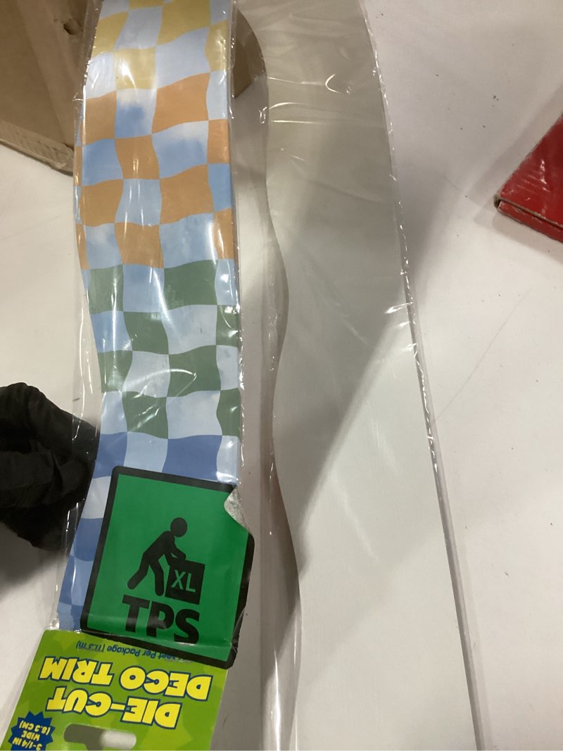 Rainbow Checkered Sky Extra Wide Deco Trim, 37 Feet