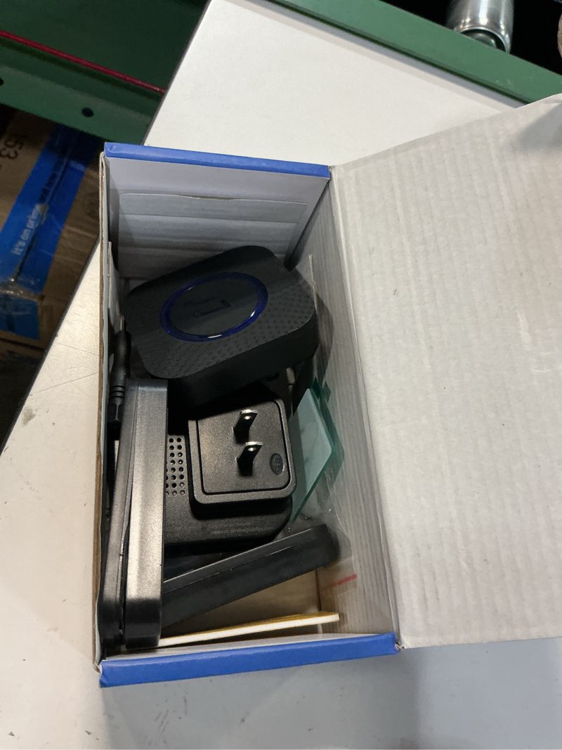 Condition photo showing As Is for surfou wireless doorbell with 4 receivers 3 buttons,ip55 waterproof doorbell,1300 ft/400m remote doorbell,55 chimes 5 volume,colorful led flashing,110 db loud volume,for home/classroom 3 transmitters + 4 receivers-b