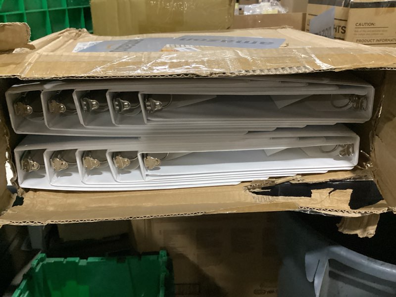 Condition photo showing Good Condition for 3 ring binder 1 inch, vivin sturdy 1"-round ring binder with 2 interior pockets, clear view cover, pvc-free, fits 200 sheets of 8.5'' x 11'' paper, office home school (12 pack, white) 1 inch 12 pack white