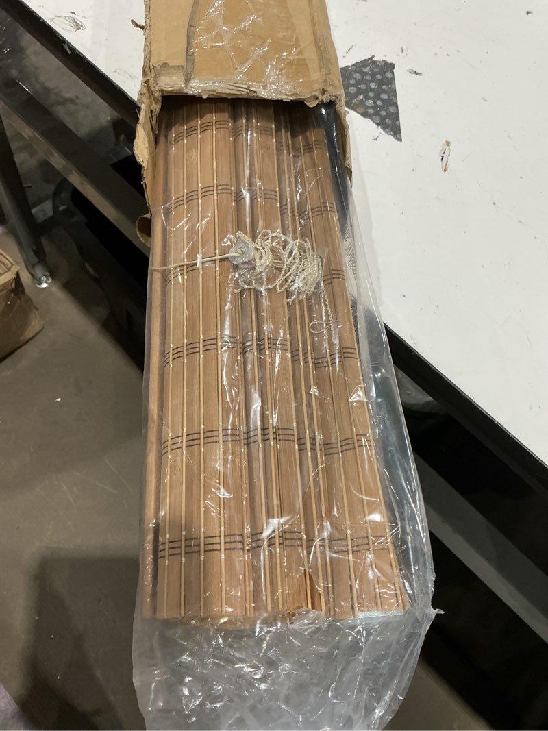 Condition photo showing Good Condition for lazblinds no drill cordless bamboo roman shades, 46" w × 72" h, brown | tool-free light filtering window treatment, roll up bamboo blinds for windows light filtering-brown206 46" w × 72" h