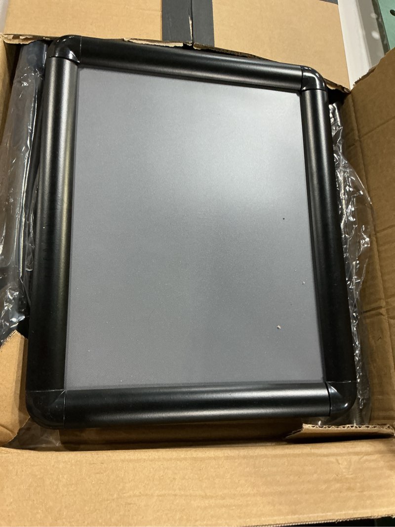 Condition photo showing Good Condition for 2-Pack 8.5x11 Inch Adjustable Sign Stand & Floor Standing Sign Holder - Pedestal Poster Stand with Vertical & Horizontal View Display for Indoor/Outdoor Business & Store Signage (Black) Black 8.5"x11"-2Pack
