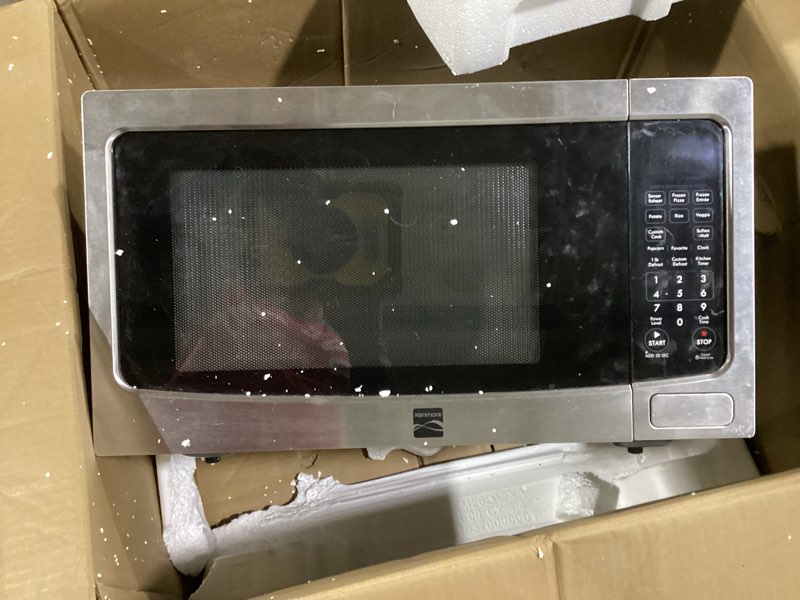 Condition photo showing New/Like New for Large Countertop Microwave with Smart Sensor, 6 Menus, Auto Defrost, ECO Mode, Mute Option & 16.5\" Position Memory Turntable, 2.2 Cu Ft, 1200W, Stainless Steel Sensor-2.2 Cu Ft-1200W-Stainless Steel