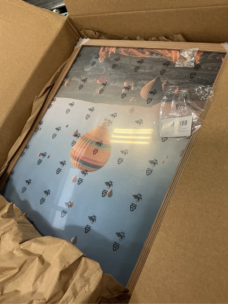 Condition photo showing Good Condition for 16x20 Picture Frame Rustic Brown with 14x18 Mat for 40 x 50cm Diamond Art Painting, Display Photo 14x18 with Mat or 16 x 20 Without Mat, Wall Hanging Large Frame with Plexiglass, Rustic Brown Rustic Brown 1