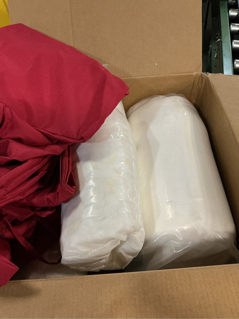Condition photo showing New/Like New for Outdoor Loveseat Cushion Set, 46" x 26", Loveseat Cushions for Outdoor Furniture, Waterproof & Fade-Resistant Patio Furniture Cushions, for Bench, Swing, and Couch, Burgundy