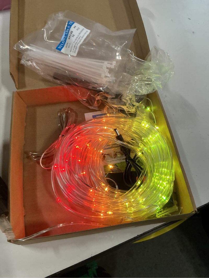Condition photo showing New/Like New for 33ft solar rope lights outdoor waterproof, 18 colors changing trampoline light solar powered & usb with remote, multicolor 100 led fairy string lighting outside for christmas halloween decor