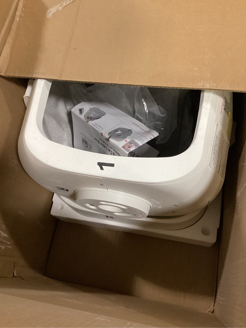 Condition photo showing As Is for Automatic Cat Litter Box Self Cleaning - APP Control and Weight Monitoring - Ultra-Quiet, Suitable for Medium Cats and Kittens, Safe Anti-Pinch Litter Box (Assembly Required) - White