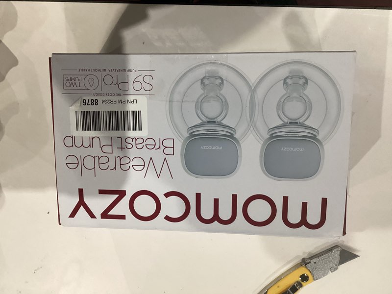 Condition photo showing As Is for Momcozy S9 Pro Upgraded Wearable Breast Pump, Hands-Free Design with Extended Battery Life & LED Display, Double Electric Portable Pump with 2 Modes & 9 Levels, 24mm, 2-Pack, Gray 24mm (2-Pack) N-gray