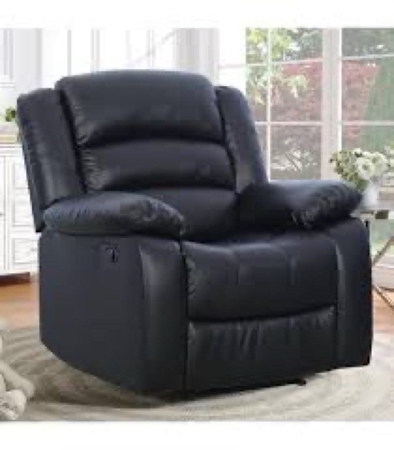 (INCOMPLETE)GarveeHome Recliner Chair - PU Leather Recliner for Adults, Manual Lazy Recliner Chair with Overstuf