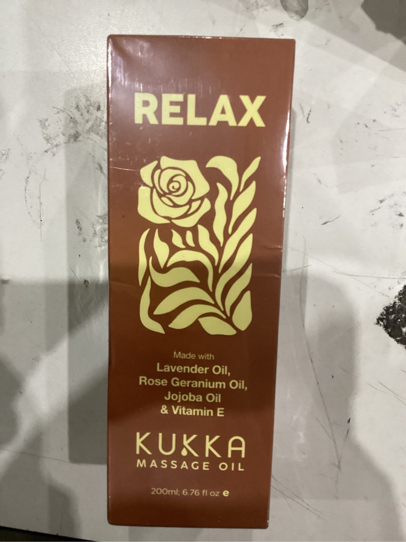 Condition photo showing New/Like New for Kukka Relax Massage Oil (6.76 fl oz) & Relax Massage Oil (3.4 fl oz) Set - Body Oils for Women & Men - Spa Quality & Light Weight