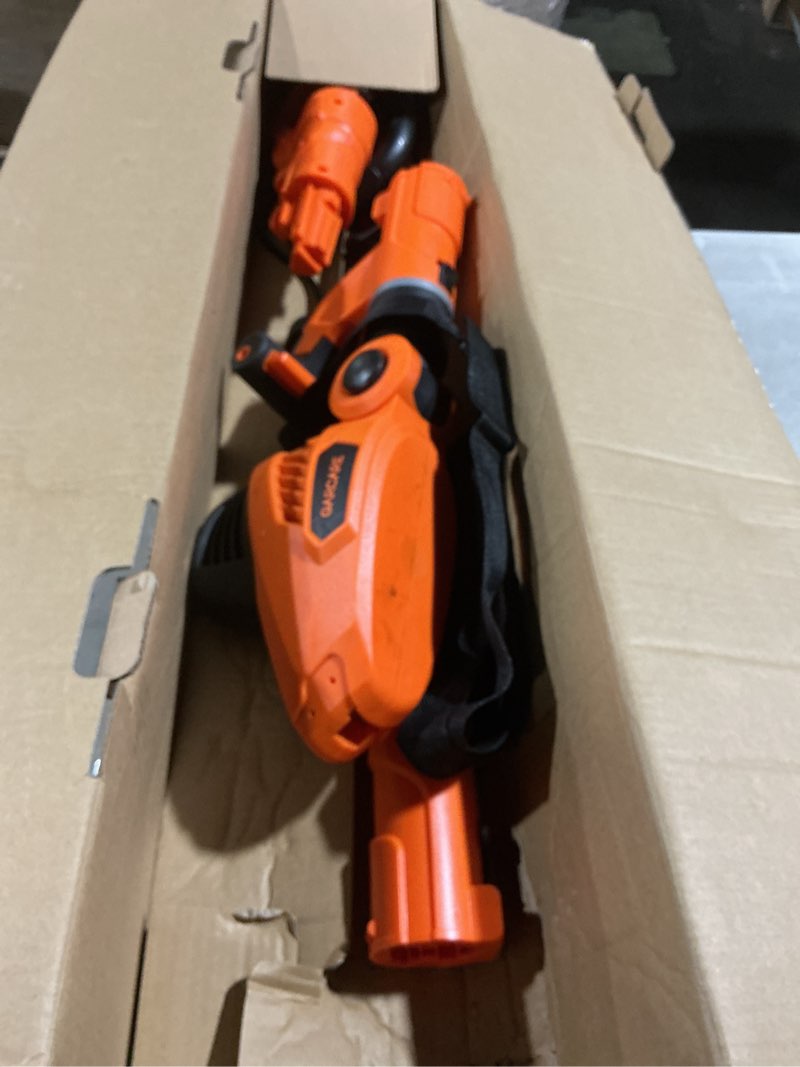 Condition photo showing As Is for garcare 2 in 1 electric pole hedge trimmer, power hedge trimmer with 20 inch dual-action laser cut & adjustable cutting head, 4.8amp, 600w, corded