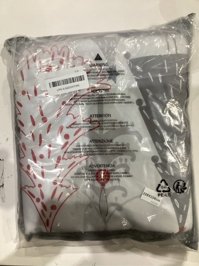 Condition photo showing As Is for dobuyly white christmas duvet cover queen, blue red christmas tree pattern duvet cover set, soft microfiber pine christmas bedding set queen size includes 1 duvet cover and 2 pillow shams blue queen
