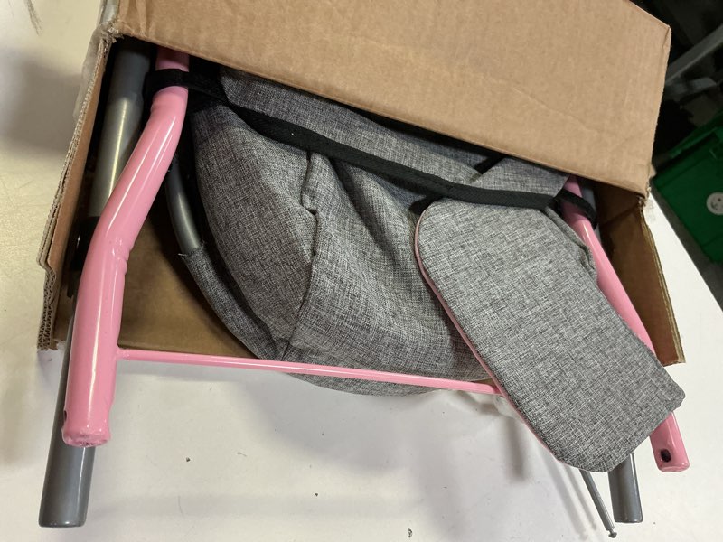 Condition photo showing Good Condition for Bayer: 4-in-1 Toy Baby Doll Pram Stroller Cosy Set - Dolls Up to 18" (Pink/Grey) | Baby Dolls | Pretend | Dress up | Accessory Grey and Pink