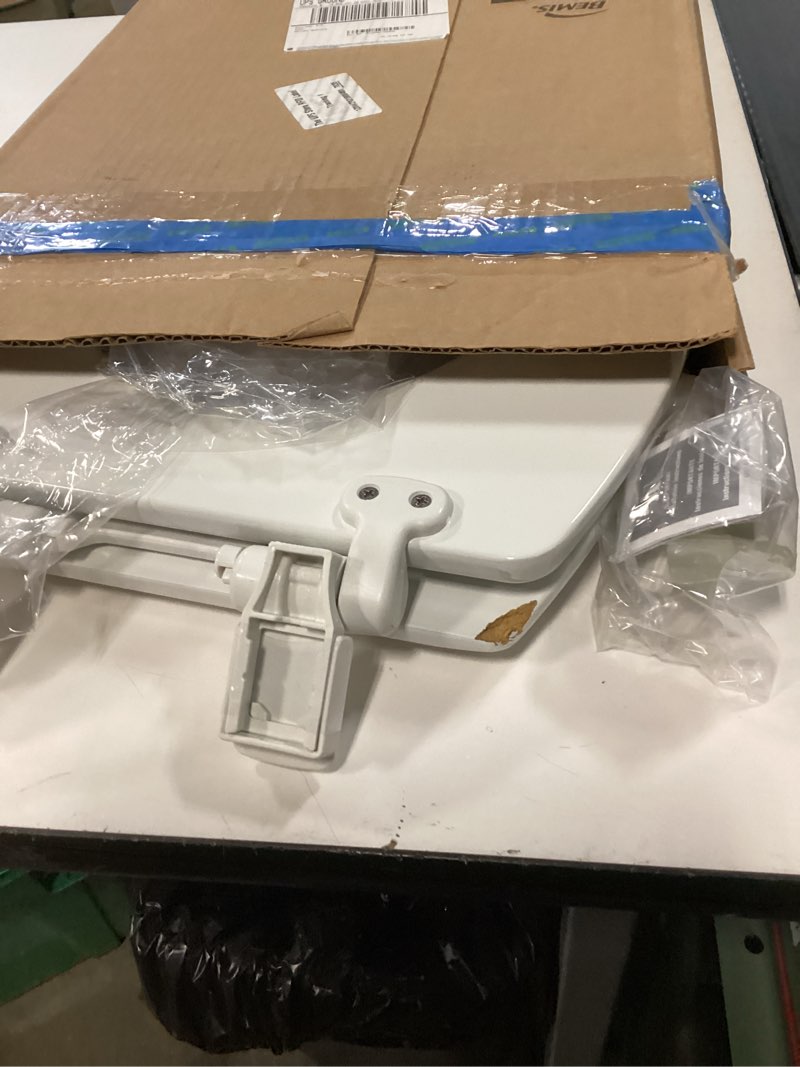 Condition photo showing As Is for Mayfair NextStep2 Toilet Seat with Built-In Potty Training Seat, Slow-Close, Removable that will Never Loosen, Elongated, White Elongated (1-Pack) 1-Pack