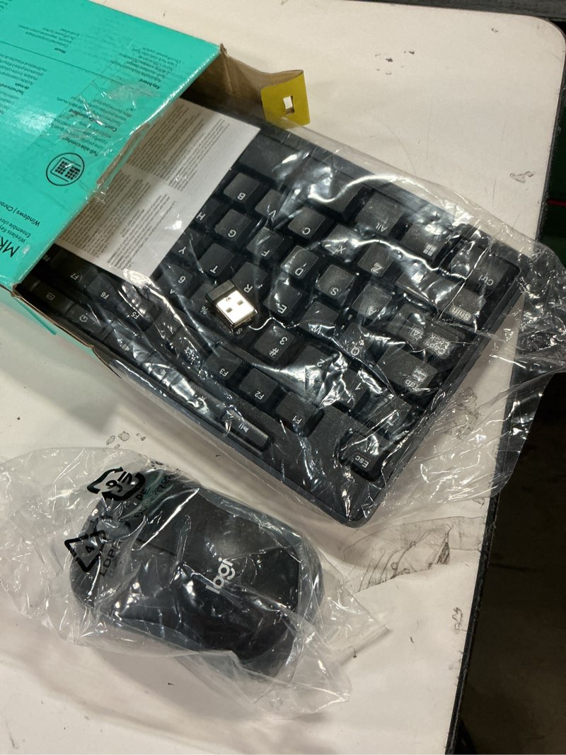 Condition photo showing As Is for Logitech MK270 Wireless Keyboard and Mouse Combo for Windows, 2.4 GHz, 8 Multimedia Keys, PC, Laptop, Wireless Keyboard Compact Mouse Combo - Black