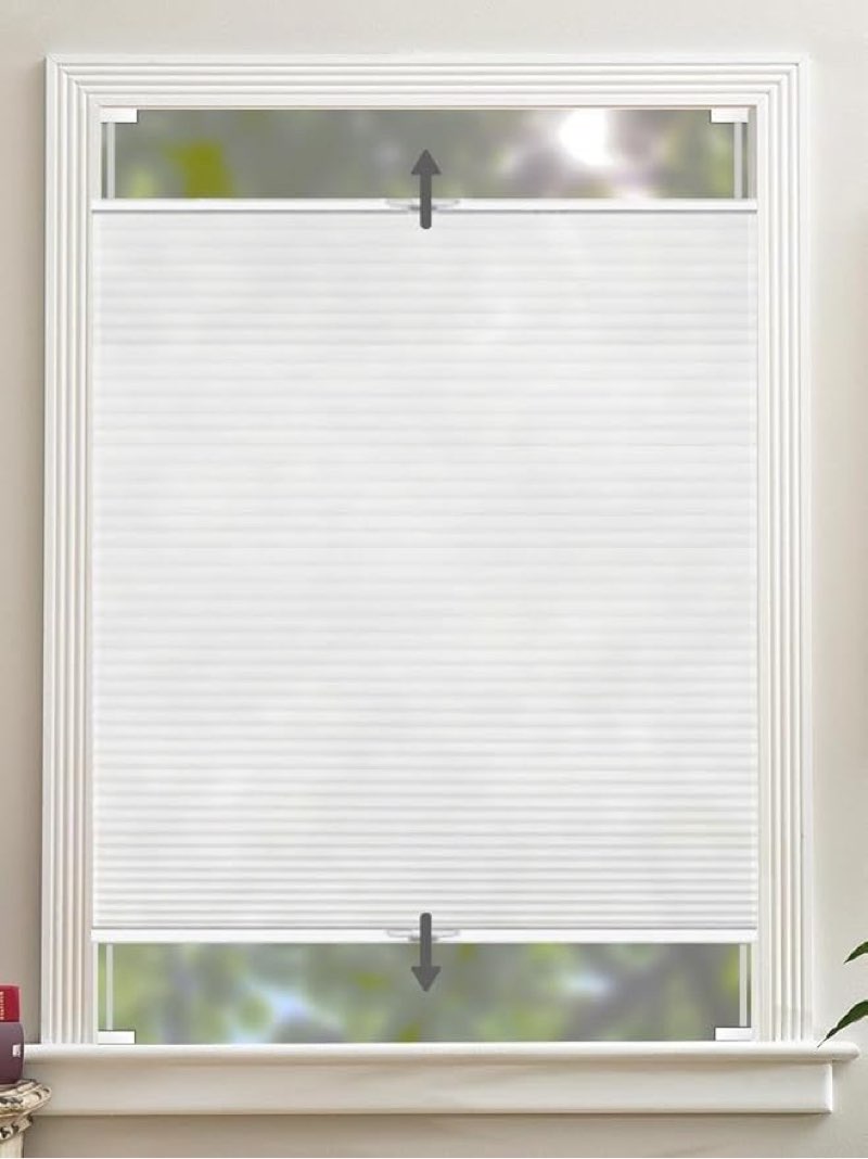 Pack Of 3)Unknown Size)FRANK GOODMAN Custom Size Tension Holding Top Down Bottom Up Cellular Shades, Privacy Light Filterin