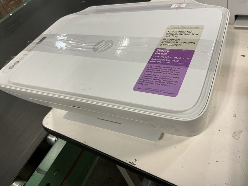 Condition photo showing As Is for hp deskjet 2852e wireless all-in-one color inkjet printer (white), scanner, copier, 3 months free instant ink
