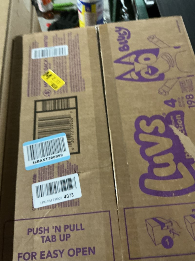 Condition photo showing Good Condition for Luvs Size 4 Baby Diapers, Platinum Protection Bluey Diapers for Day & Night, Size 4, 198 Count (Packaging May Vary) Size 4 198