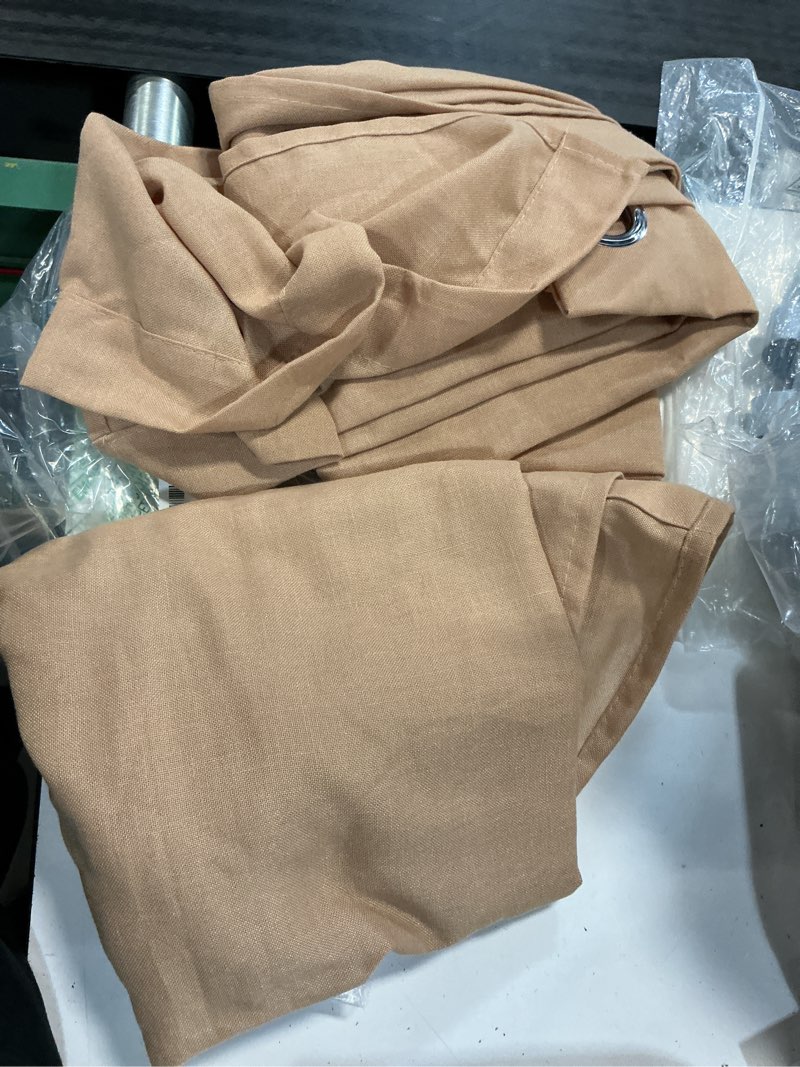 Condition photo showing Good Condition for nicetown camel linen doorway curtains 80 inches long, grommet thick linen weave semi sheer window treatments privacy assured with light filtering for bedroom/side door, w34 x l80 camel 34"w x 80"l (pack of 2)