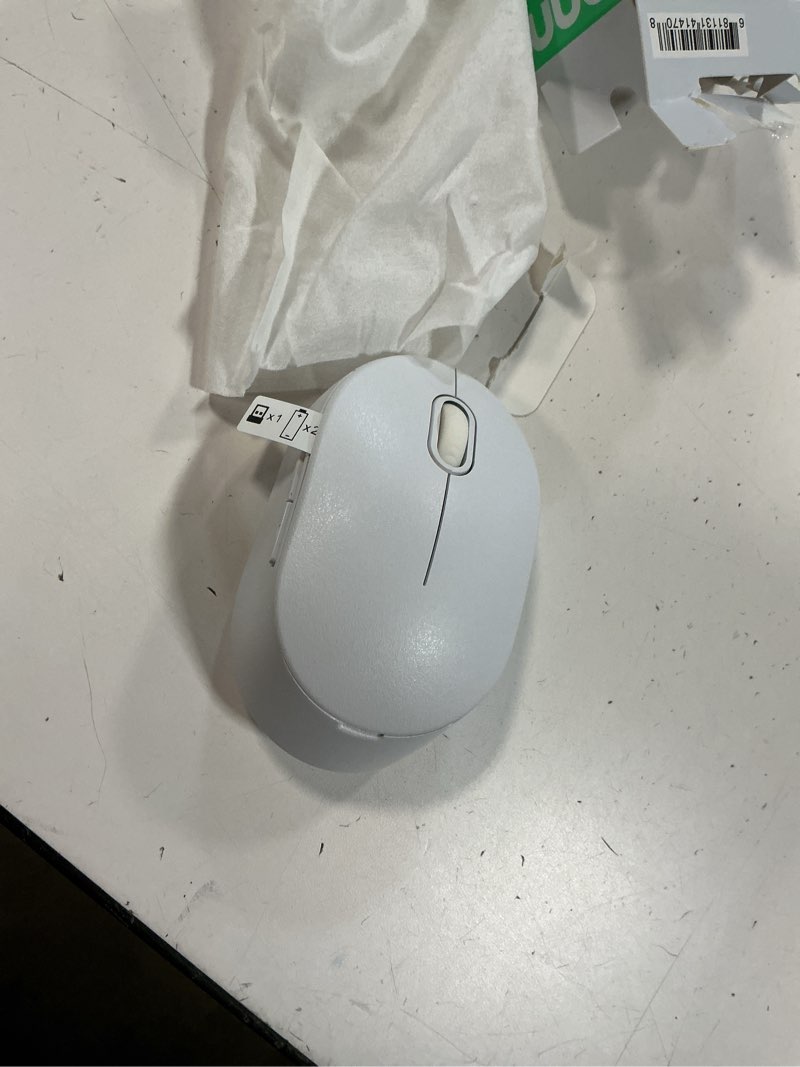 Condition photo showing As Is for onn wireless 5-button mouse, 1600 dpi, 2.4 ghz usb-a dongle, white