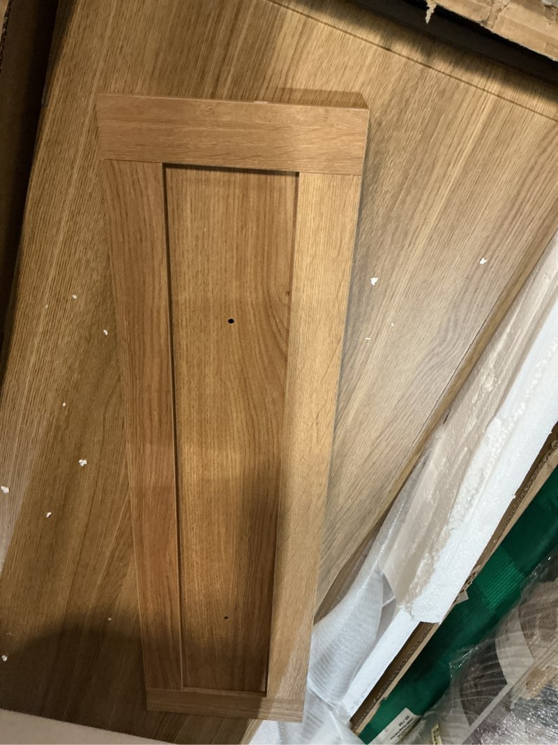 Condition photo showing As Is for (incomplete, only 1 box) garvee vintage 8 drawer dresser with tapered legs wood wide chest of drawers for bedroom color light brown 