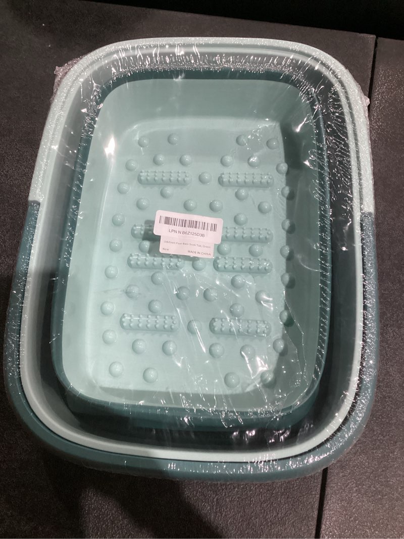 Condition photo showing Good Condition for Udefineit Foot Bath Basin, Foldable & Portable Foot Soak Tub with Massage Acupoint for Foot Spa Bath, 15L/4 Gallon, Foot Massager Soaking Bath Basin Bucket for Pedicure Home Spa Treatment (Green)