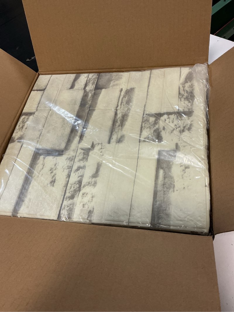 Condition photo showing New/Like New for dundee deco pj2207-10 beige, charcoal faux marble 3d wall panel, peel and stick wall sticker, self adhesive foam wallpaper wall paneling decor, 15x14 in sq ft each, 10-pack