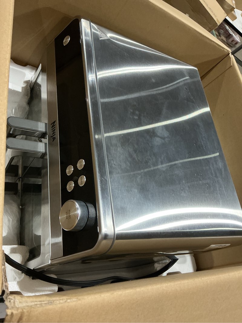 Condition photo showing Good Condition for ninja | french door premier air fry oven | 10-in-1 functions | 20.3-qt capacity | 5-qt air fry basket, sheet pan, wire rack, broil rack | pfas-free cooking surface, dishwasher-safe accessories | fo101