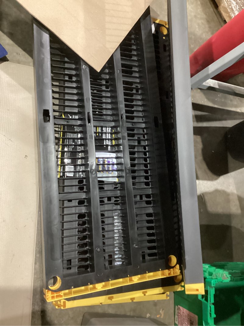 Condition photo showing As Is for project source 48-in w x 20-in d x 72-in h 5 -tier heavy duty black plastic utility shelving unit
