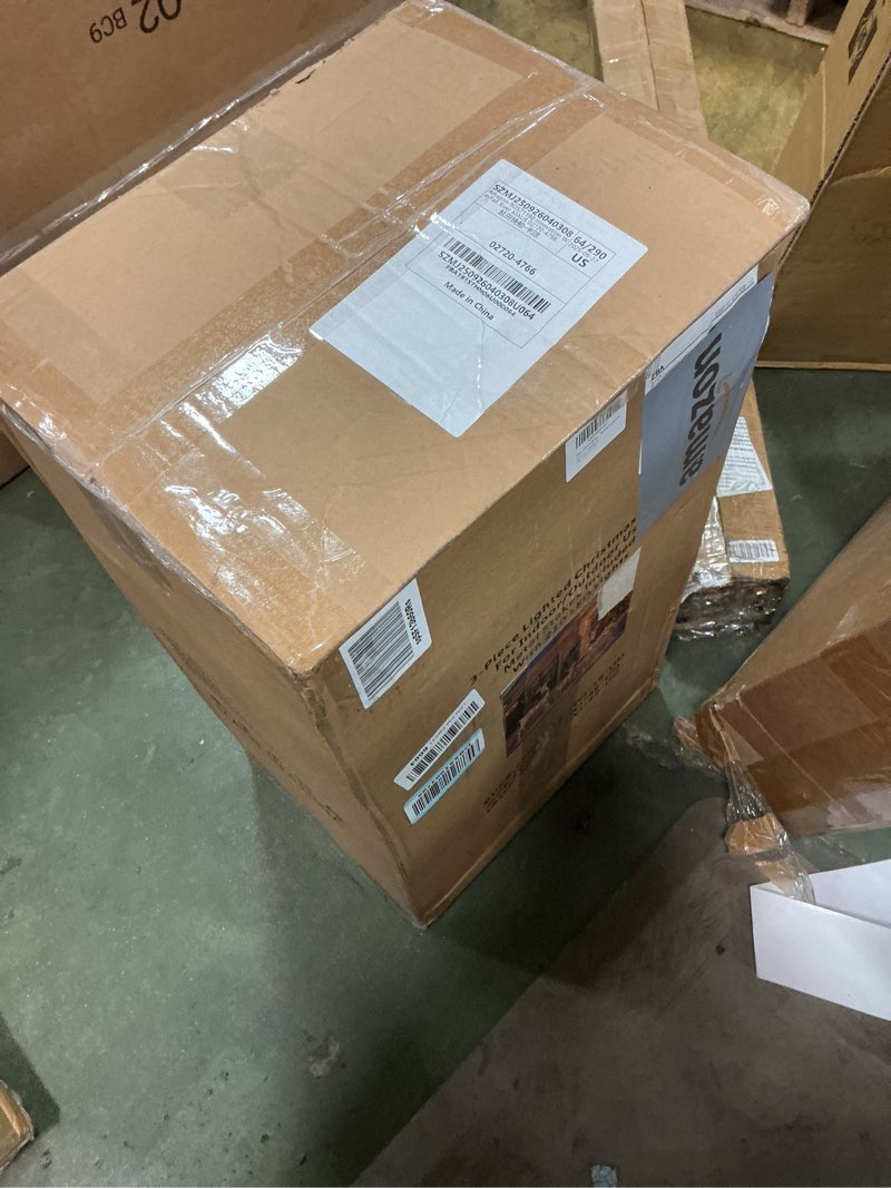 Condition photo showing Good Condition for 58 Inch 3D Woven Large Lighted Christmas Deer Decorations 3-Piece Outdoor Holiday Decorations Reindeer Set with 210 Warm White LEDs, Large Yard Display for Garden, Storefront Multicolored with Warm White Lights