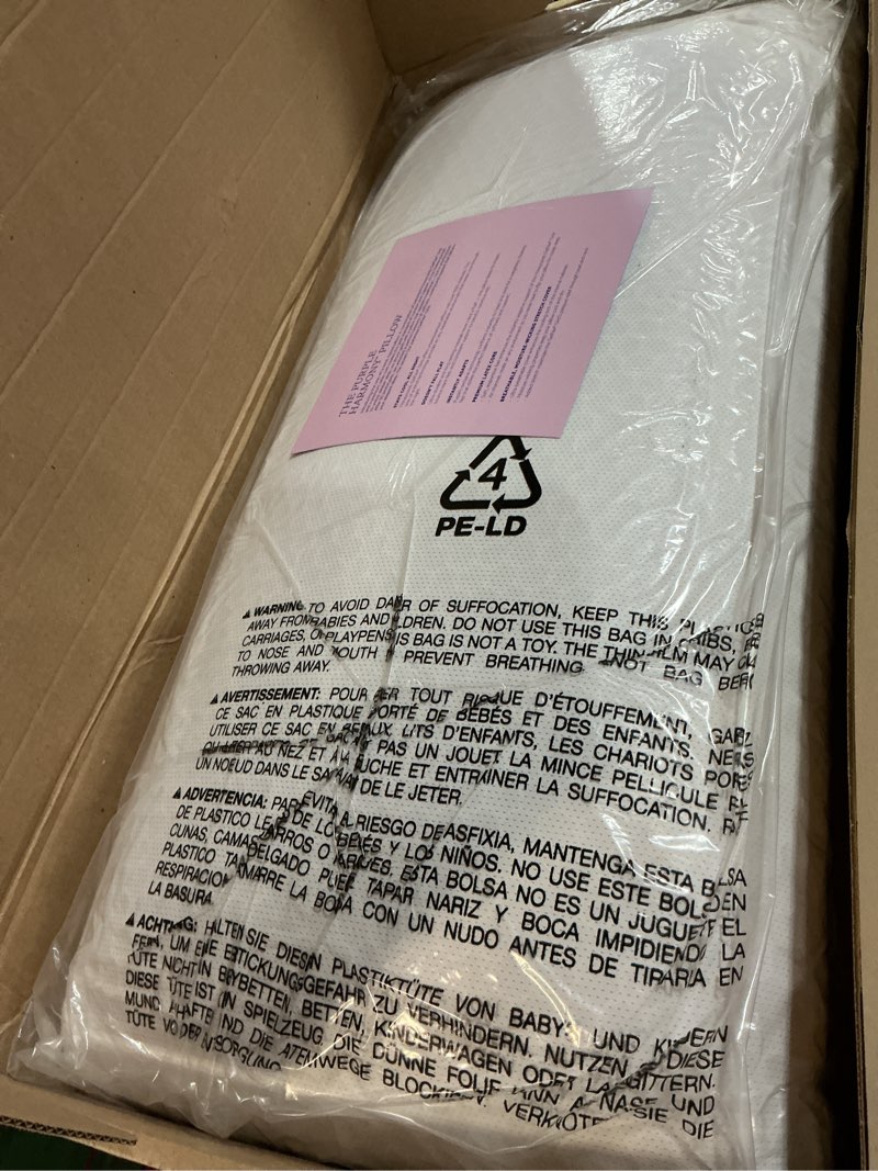 Condition photo showing New/Like New for purple harmony pillow - king medium, greatest pillow ever invented, 360º hex grid & talalay latex core - no pressure support, stays cool, luxurious comfort
