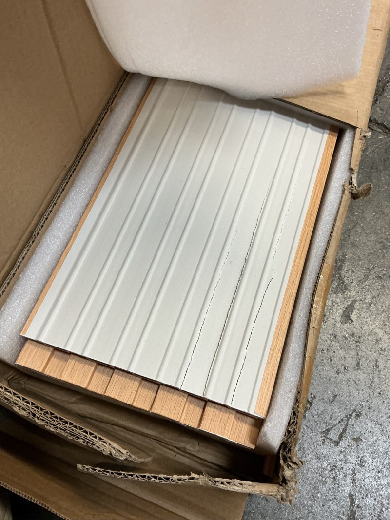 Condition photo showing Good Condition for Art3d WPC Slat Wall Panels, 8-Pack 108 x 6 Inch 3D Wall Accents for Interior Wall Decor, Living Room, Bedroom, Boxwood 108" * 6" Boxwood 8