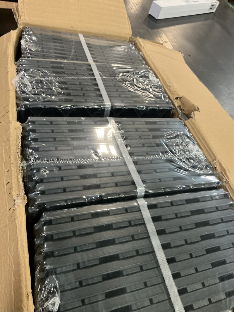 Condition photo showing Good Condition for goovilla plastic interlocking deck tiles, 36 pack balcony flooring, 12"x12" waterproof outdoor flooring all weather use, patio floor decking tiles for porch poolside backyard concrete, dark grey 12"*12" dark gray 36