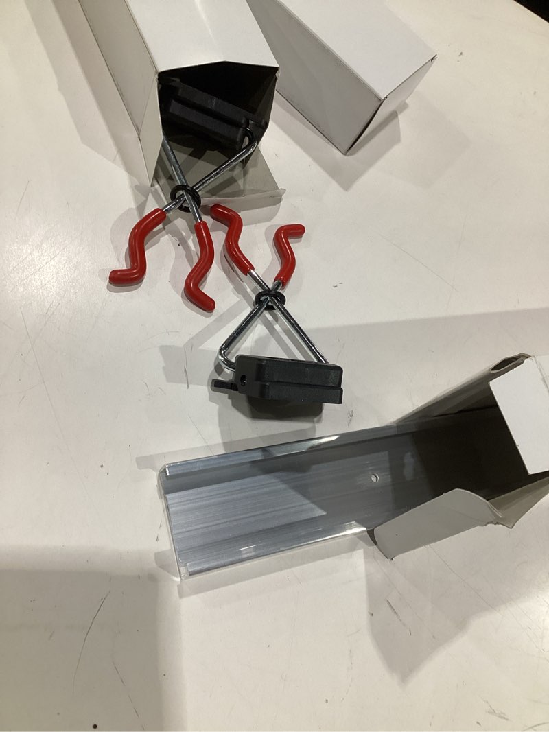 Tool Rack, 0.5m (19in) with 4 Tool Holders and 2 Hooks, Broom Holder, Garden, Tool Organizer Wall Mount, Closet Storage, Kitchen Rack, Home Organization and Garage Organizer