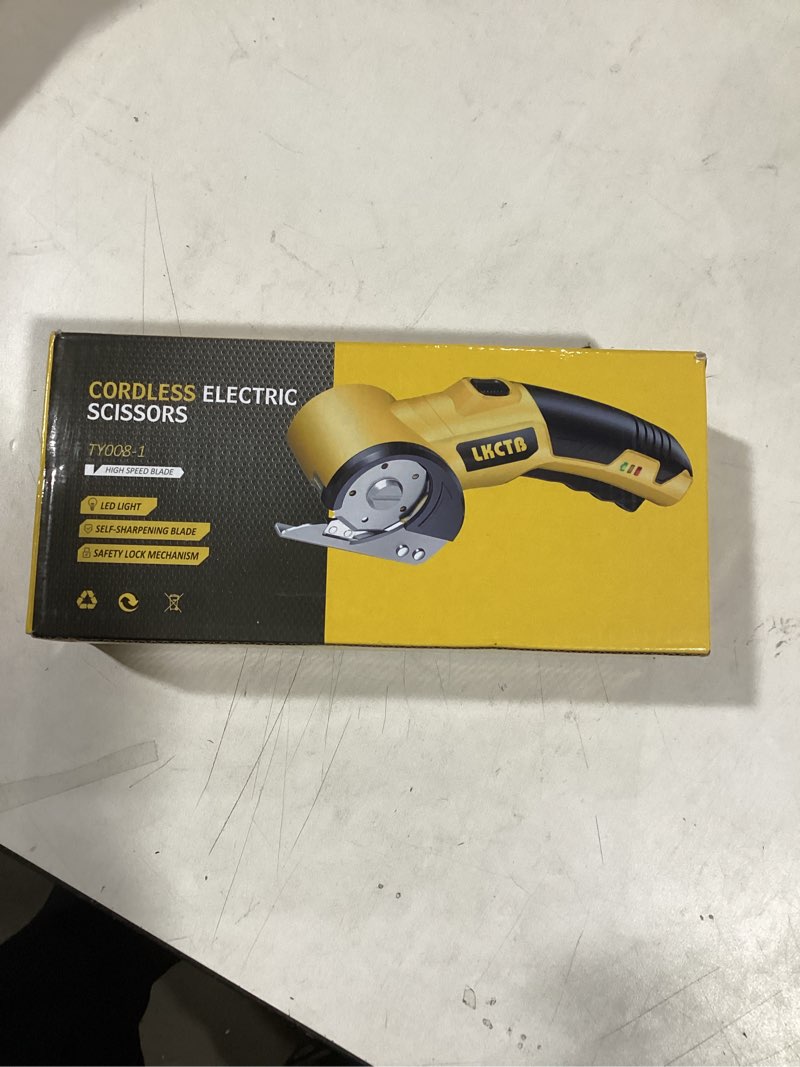 Condition photo showing New/Like New for Electric Scissors, Cardboard Cutter, With LED Light, High-Efficiency Brushless Motor, 3500mAh Battery, Tungsten Steel Blade, Suitable for Cloth, Cardboard, Leather, Carpet Wire Rope Cutters Banana Yellow