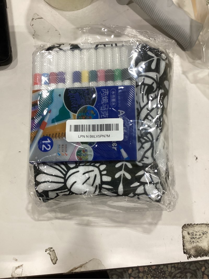 Condition photo showing Good Condition for DIY Coloring Blanket with Markers - Customizable Fuzzy Velvet Throw Blanket with 12 Washable Markers, Creative Personalized Gift for Women, Cozy Home Decor, Machine Washable (Happy Doodle)
