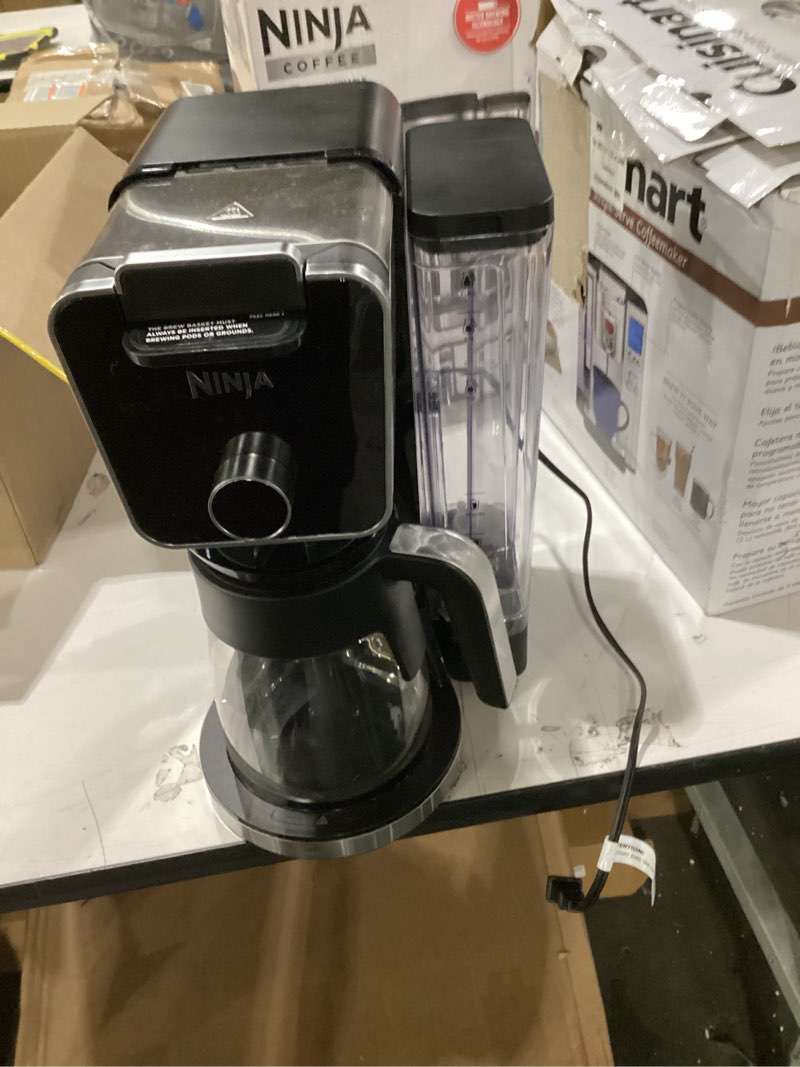 Condition photo showing Good Condition for Not tested!!! Ninja Hot and Iced Coffee Maker, Single Serve Coffee Maker and Drip Coffee Machine, DualBrew Pro Specialty 12-Cup with K-Cup Combo, Includes Permanent Filter, CFP307 Frother + Permanent Filter