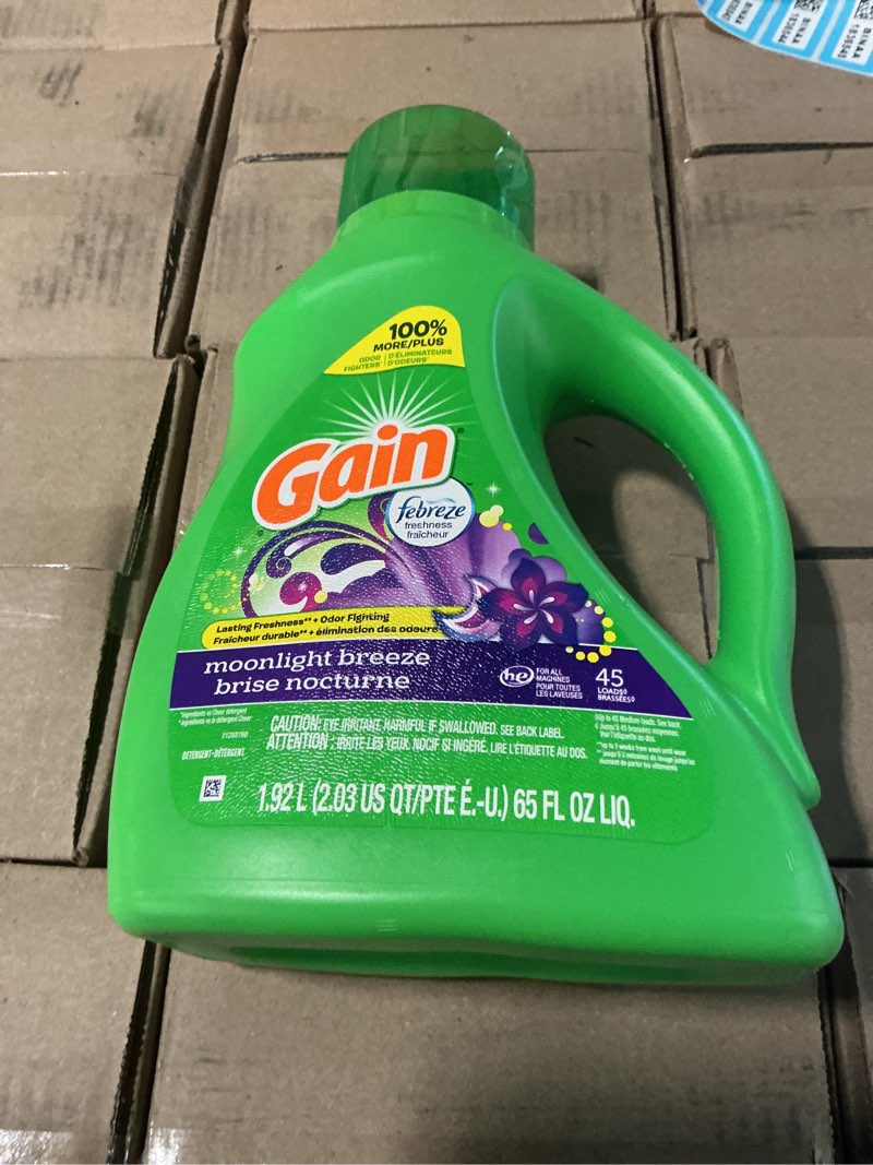 gain, laundry detergent moonlight breeze + aroma boost, 65 fl oz