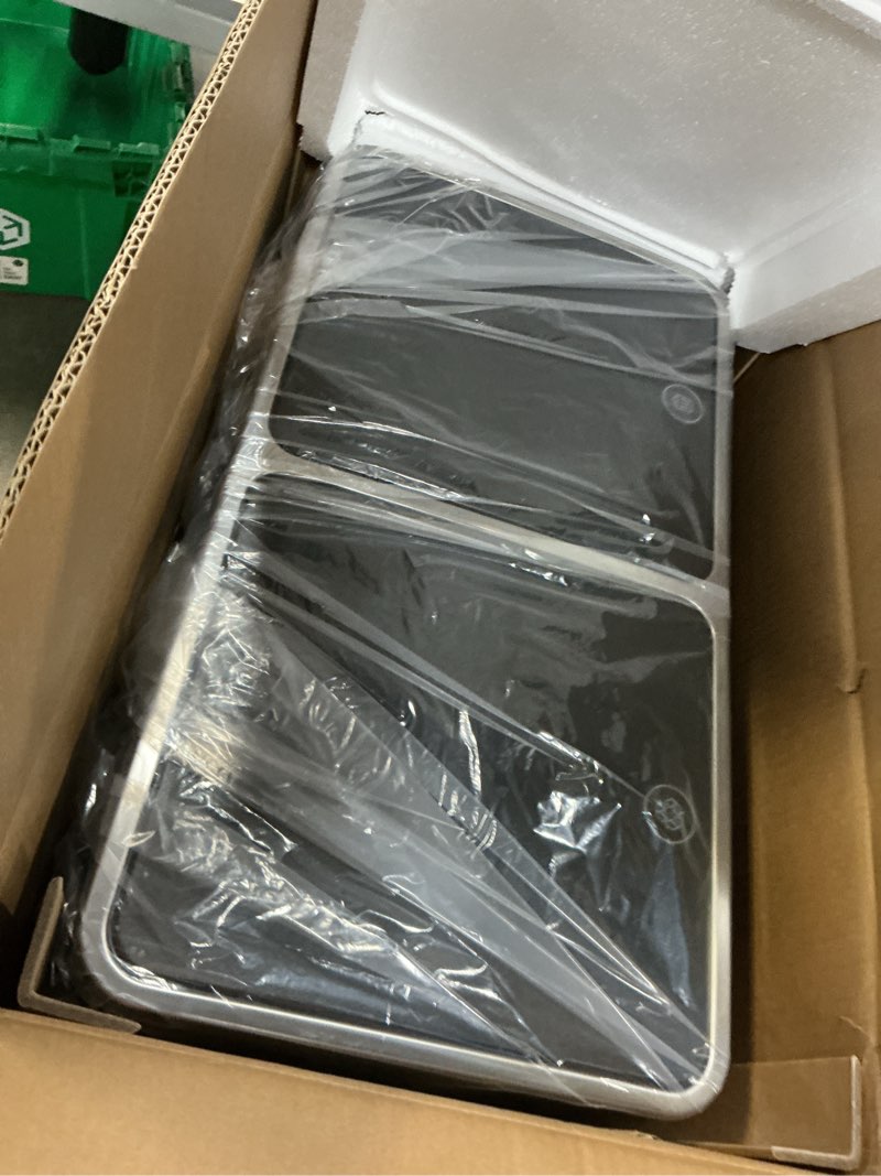 Condition photo showing New/Like New for songmics trash can, 2 x 8 gallon (2 x 30 l) garbage can for kitchen, with 15 trash bags, 2 compartments, plastic inner buckets and hinged lids, airtight, black ultb60bk version 1 black