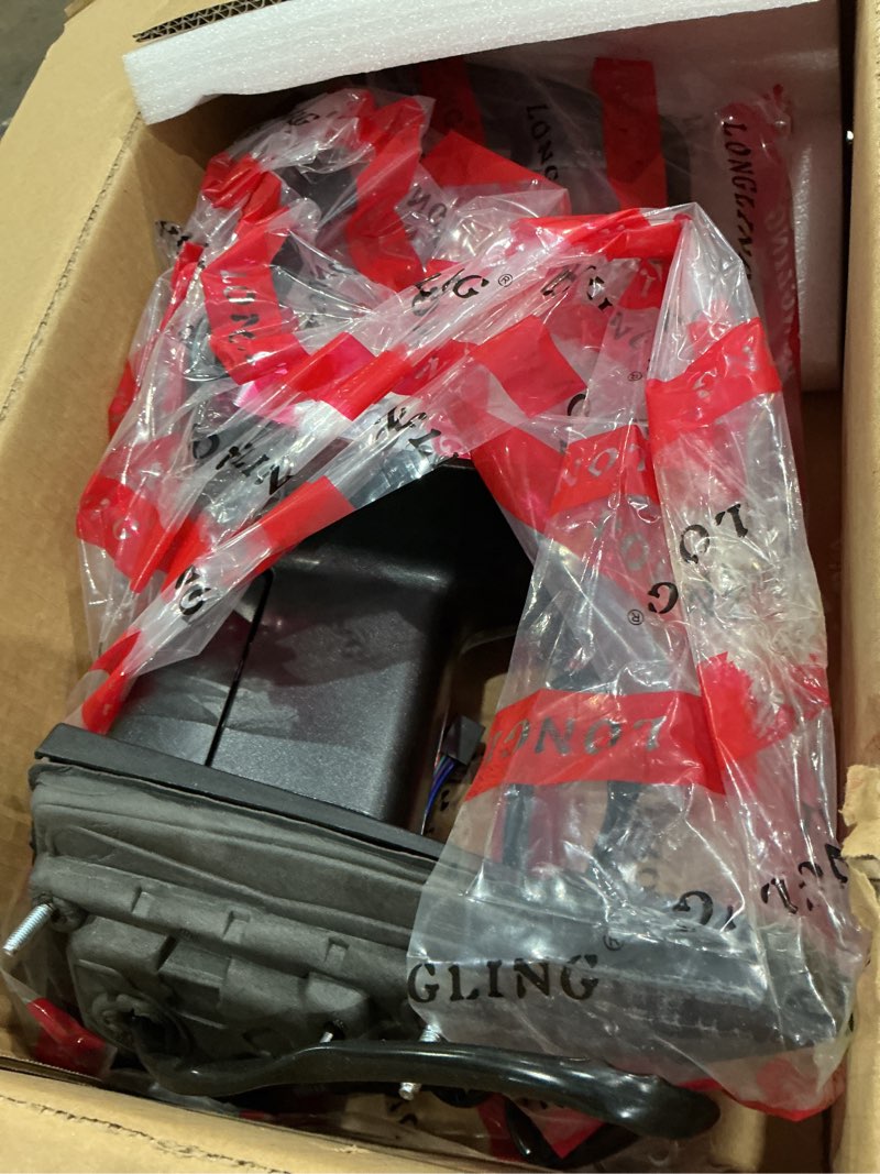 Condition photo showing Good Condition for driver left side door mirror power and heated with blind spot glass textured back cover for ram 1500 from 2019 to 2024 driver (lh) side
