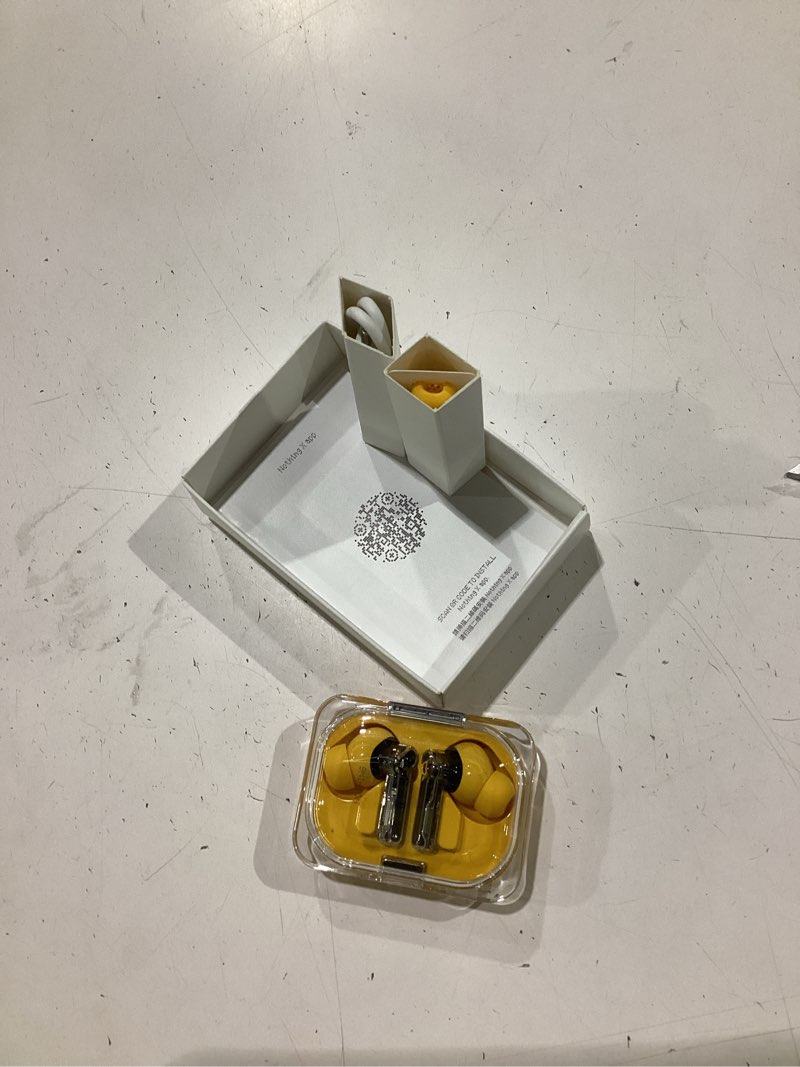 Condition photo showing Good Condition for nothing ear (a) wireless earbuds, 45db hybrid noise cancelling earbuds, hi-res audio, advanced equaliser, dual connect, 6 mics, 42.5h playtime ear buds wireless bluetooth, yellow