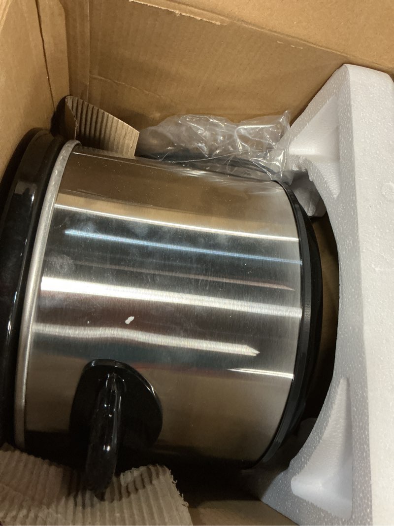 Condition photo showing As Is for Crockpot Manual 3-Quart Slow Cooker Silver 3qt Stainless Steel