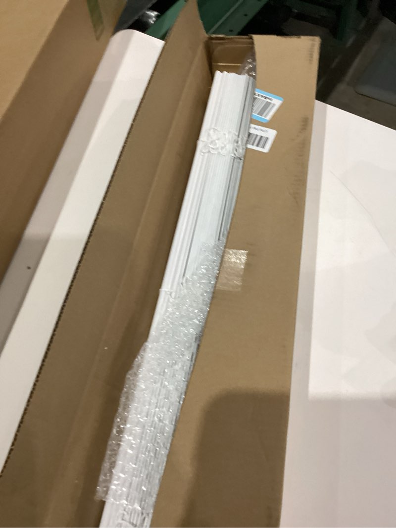 Condition photo showing Good Condition for DEZ FURNISHINGS Cordless 2" Signature Faux Wood Blind, 28" W x 48" H, Embossed White Embossed White 28"W x 48"H