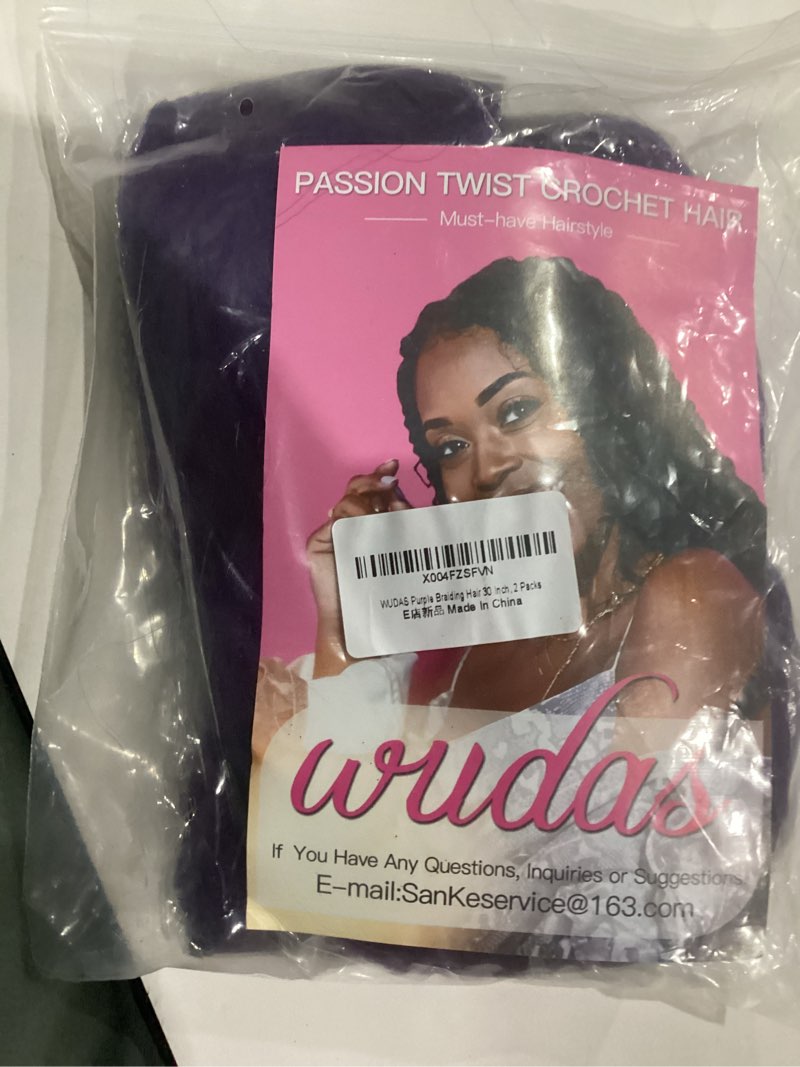 Condition photo showing New/Like New for Purple Braiding Hair 30 Inch Long Pre Stretched Hair Straight Yaki Texture Synthetic Hair Extensions Softness, 2 Packs 30 Inch((Pack of 2) Purple