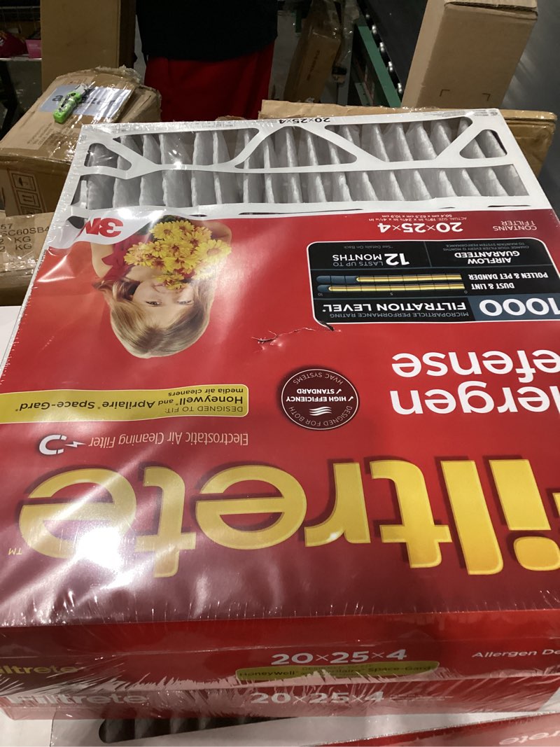Condition photo showing New/Like New for filtrete 20x25x4 agir filter merv 11, mpr 1000 micro allergen defense fits honeywell & aprilaire, ac furnace hvac filters for home, pleated electrostatic (actual size 19.88 x 24.63 x 4.31 in)