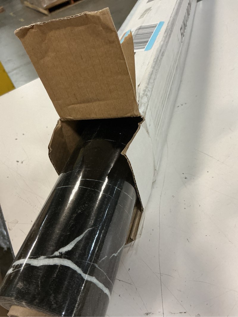 Condition photo showing Good Condition for fuku mon 24"x394" black marble wallpaper marble contact paper for countertops peel and stick countertops self adhesive waterproof removable granite wallpaper stick on kitchen bathroom 24" x 394" black