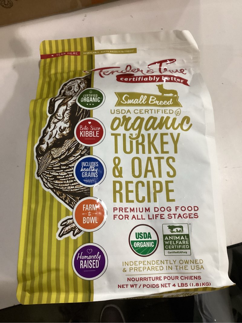 Condition photo showing New/Like New for Small Breed Organic Turkey & Oats (best by 03/19/26)