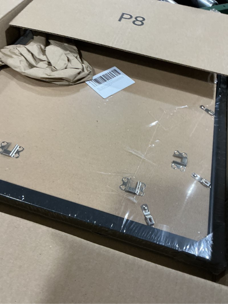 Condition photo showing Good Condition for wiscet 16x20 picture frame set of 3, display pictures 11x14 with mat or 16 x 20 poster frame without mat, wall gallery photo frames, black black 16x20