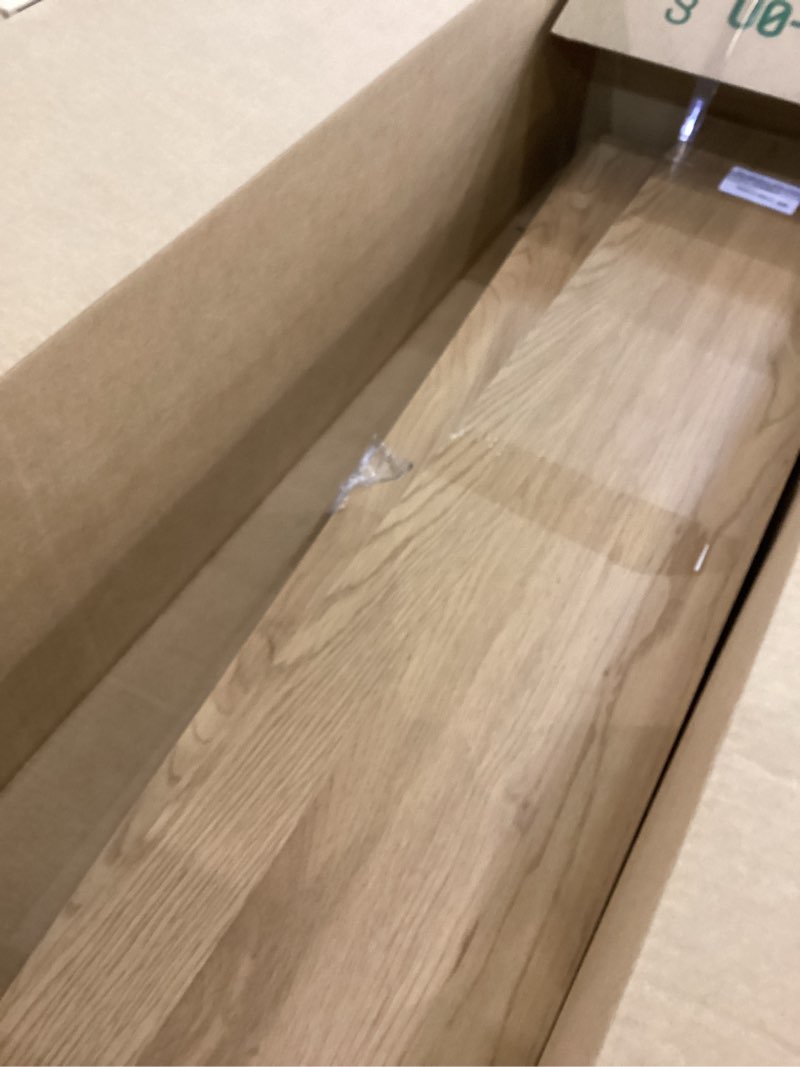 Condition photo showing As Is for RICHFOCUS 40Inch Floating Shelves for Wall 2 Pack Shelves for Bedroom|Kitchen|Bathroom Wall Mounted Rustic Wood Floating Shelf with Invisible Brackets for Books|Storage|Decor, Oak Oak 40 Inch, Set of 2