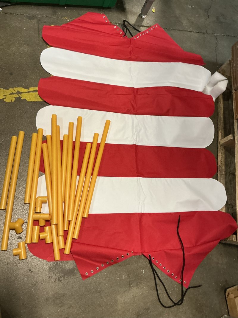 Condition photo showing As Is for fun express pop up canopy 4x4 small pop up - carnival circus tent canopy for event vendor booth & food stand | portable party tent for outdoor backyard celebrations, vbs & festival decorations